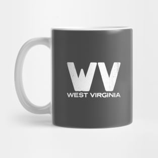 WV West Virginia Vintage State Typography Mug